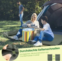 COSTWAY Camping Isomatte Selbstaufblasend, 2 Personen Campingmatte Mit Kissen, Ultraleicht, Wasserdicht, Luftmatratze Camping Matratze Schlafmatte Für Camping, Wandern, Strand, Reisen -Campingbedarf Geschäft 4f2f71ff6bd857eb2a1afcbb302df4d8