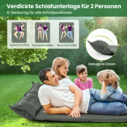 COSTWAY Camping Isomatte Selbstaufblasend, 2 Personen Campingmatte Mit Kissen, Ultraleicht, Wasserdicht, Luftmatratze Camping Matratze Schlafmatte Für Camping, Wandern, Strand, Reisen -Campingbedarf Geschäft 548f0196ad8d4c49ebc06ced6735d064