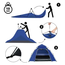 Where Tomorrow Pop Up Familienzelt Wurfzelt 3 Personen Zelt Camping Festival Blau 220 X 220 X 130 Cm -Campingbedarf Geschäft 5493307fdbb3837dec509cddb4633fc8