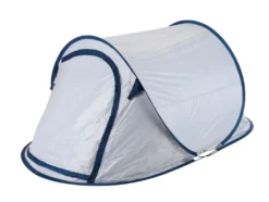 Pop Up Wurfzelt Für 2 Personen - 220 X 120 Cm / Silber - Camping Festival Automatik Trekking Zelt