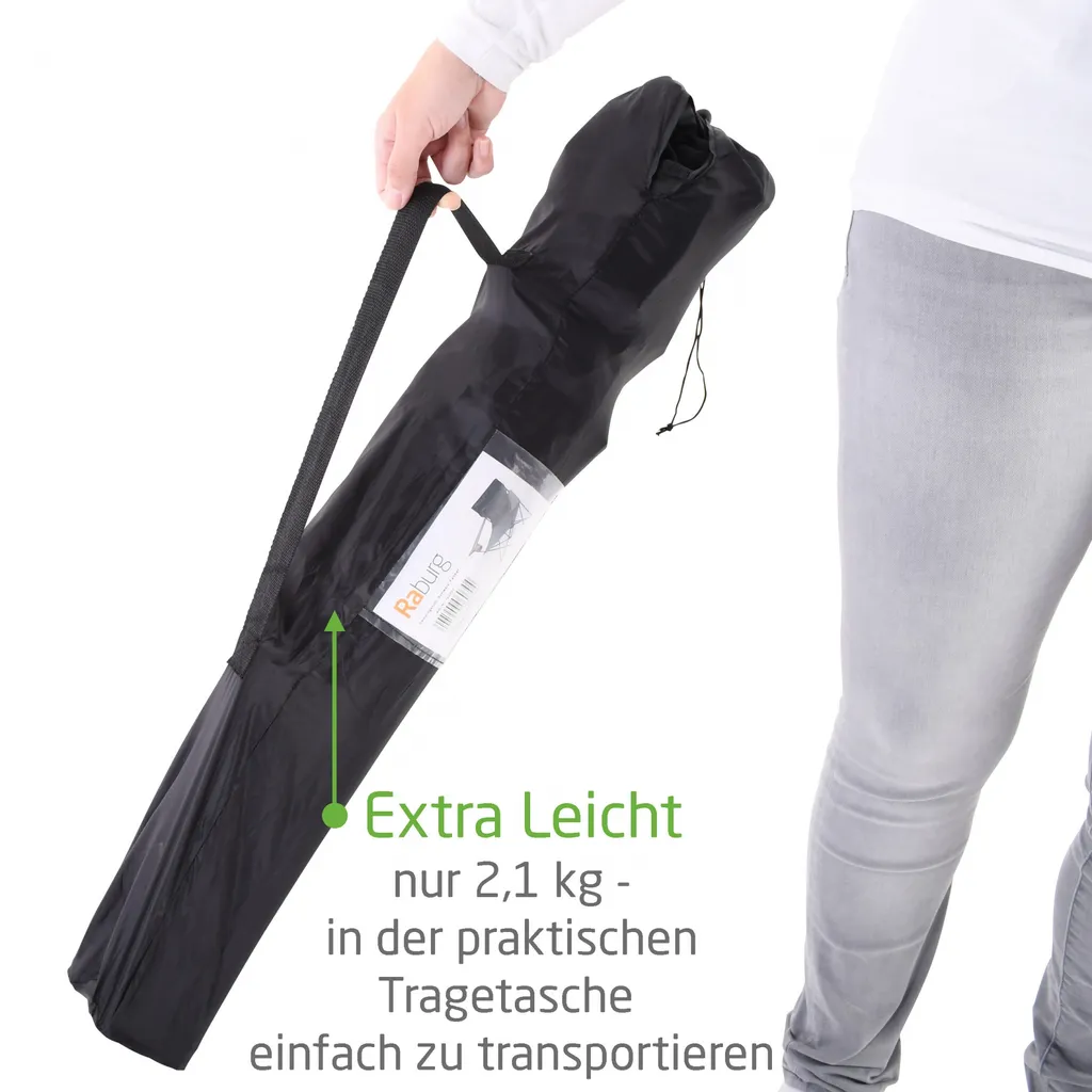 Raburg Angelstuhl JOE In SCHWARZ - Praktischer Faltstuhl Mit Armlehnen & Getränkehalter, Inklusive Tasche - Robust Für Camping, Strand, Angeln, Outdoor, Zuschauer, Jagd, Festival & Freizeit, Belastbar Bis 120 Kg – Bild 8