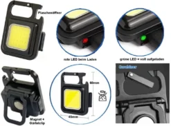 OUTDOOR Mini-Taschenlampe KeyChain Light - COB Outdoor - FLOODLIGHT Black