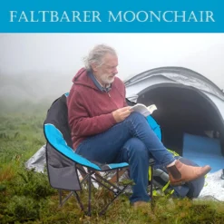 KAHOO Campingstuhl Tragbarer Moon Chair, Campingstuhl Mit Tragetasche, Gepolsterter Sitz, Blau -Campingbedarf Geschäft 5e1a8401603fba4bdd9ff8cb48773e2d