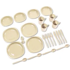 Black Snake® Camping Geschirrset | 26 Tlg. Bruchfestes Outdoor Geschirr- Und Besteckset Für 4 Personen | Beige -Campingbedarf Geschäft 63acadbface4a3e5b08d879b0537d88a