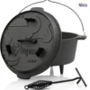 BBQ-Toro Dutch Oven DO45P, 4,2 L Premium Gusseisen Kochtopf, Gusstopf