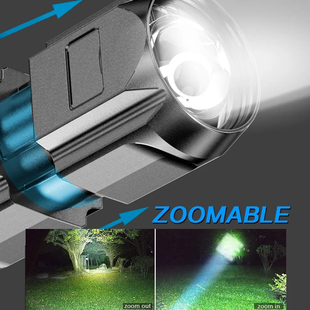 3-Modi Taschenlampe LED Leuchtweite Militär Taktische USB Zoom-Taschenlampe Licht Leistungsstarke Taktische Taschenlampe – Bild 8