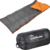 Schlafsack - 2 Wege Reißverschluss - L: 170cm - Inkl. Tragetasche - Anthrazit/Orange