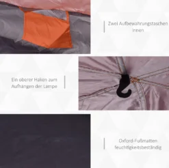 OUTSUNNY Quick-Up-Zelt Doppelwandzelt Outdoor Familienzelt Pop-Up Für 4–6 Personen 4 Jahreszeiten Wasserdicht -Campingbedarf Geschäft 6a9e8daed76cc26659837a1b42e3124c