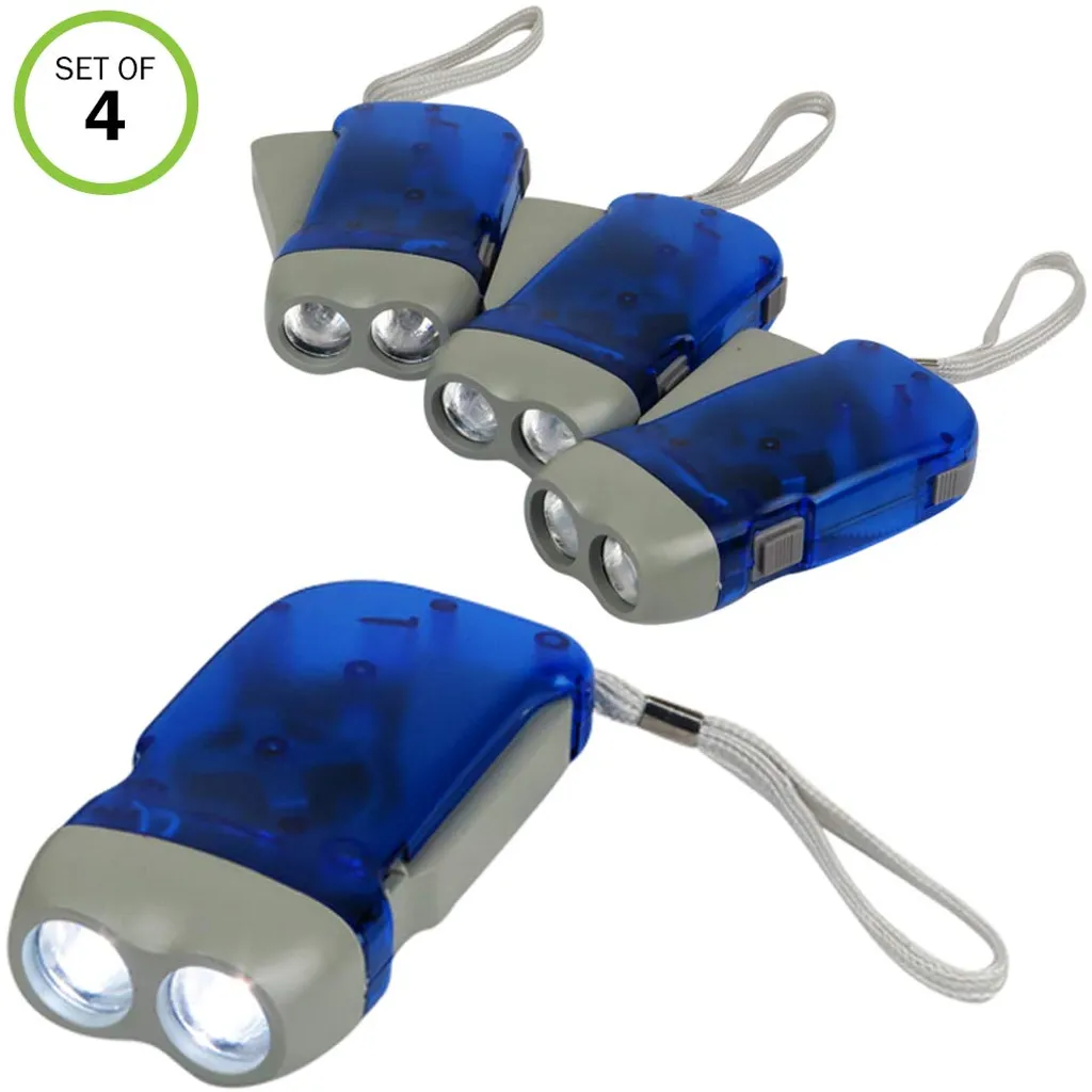 Hand Kurbel Taschenlampe, Keine Batterie-LED Helles Licht-Set/4: – Bild 3
