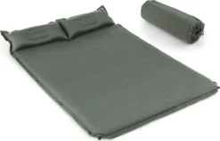 COSTWAY Camping Isomatte Selbstaufblasend, 2 Personen Campingmatte Mit Kissen, Ultraleicht, Wasserdicht, Luftmatratze Camping Matratze Schlafmatte Für Camping, Wandern, Strand, Reisen