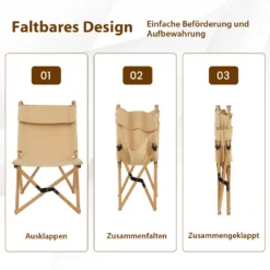 COSTWAY Campingstuhl Mit 2-stufig Verstellbarer Rückenlehne, Klappstuhl Faltbar, Inklusive Tragetasche, Tragbarer Faltstuhl Aus Bambus, Ultraleichter Angelstuhl Für Camping, Angeln, Strand, Terrasse -Campingbedarf Geschäft 6f66d5be9e4f13211cde33a32cd81b02