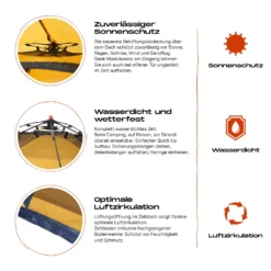 Where Tomorrow Leichtes Pop Up Wurfzelt 3 Personen Zelt 210 X 190 X 110 Cm Gelb -Campingbedarf Geschäft 6ff8fa6aff2f4bdd0a7b833b2d1ac273