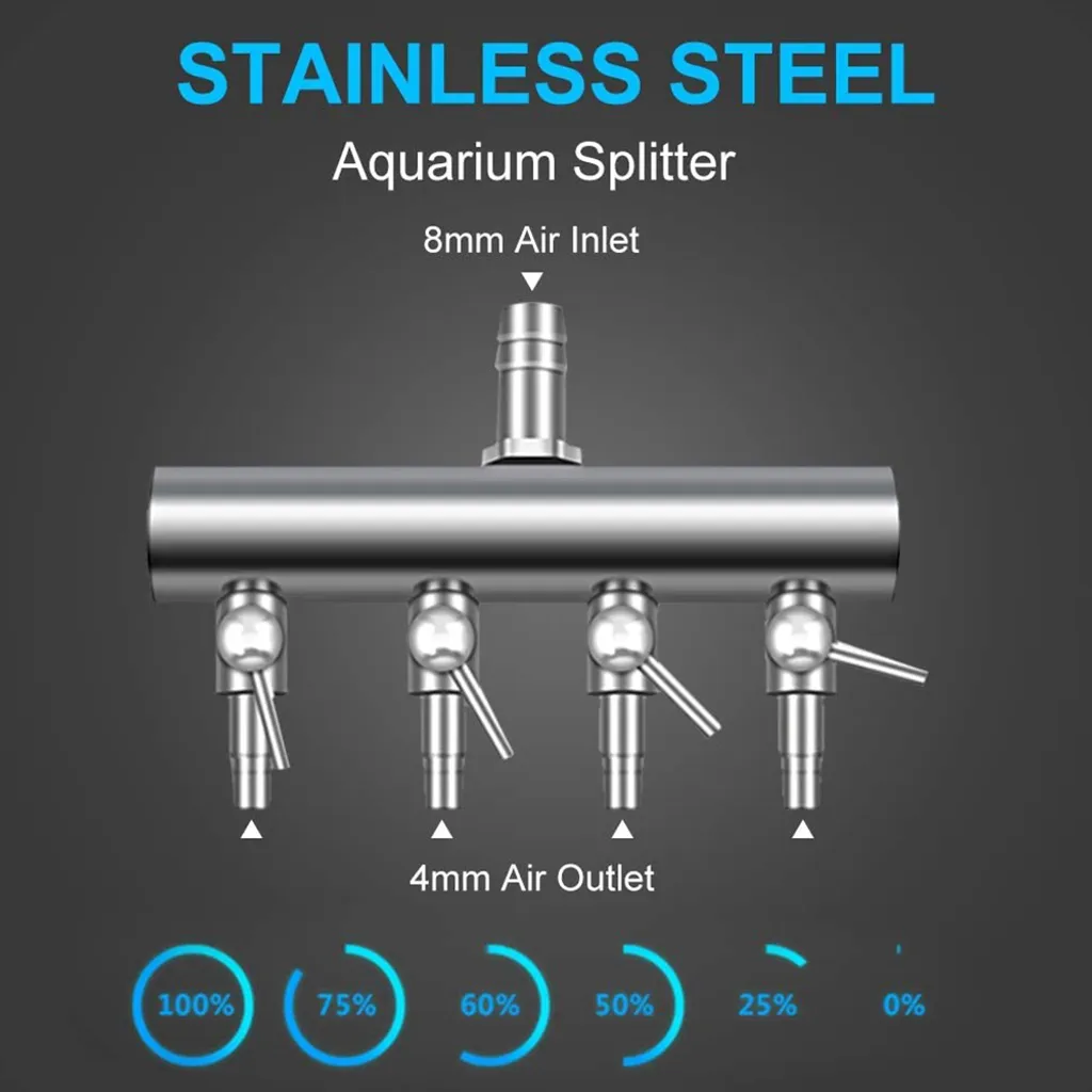 Aquarium Luftverteiler Luftstromregler Rückschlagventil Aquarium Luftregelventil Edelstahl Luftabsperrhahn Aquarium Luftpumpe Zubehör Für 6mm Schlauch Luftpumpe – Bild 6