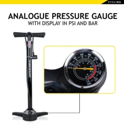 Fahrradpumpe Mit Manometer - Luftpumpe Für Alle Ventile - Standpumpe Für Dunlop-Ventil - Presta-Ventil Und Auto-Ventil - Schwarz -Campingbedarf Geschäft 70d5a433c514831b3722e3af692365de