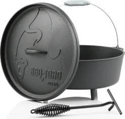 BBQ-Toro Dutch Oven DO6A, 5,5 L Alpha Gusseisen Kochtopf, Gusstopf