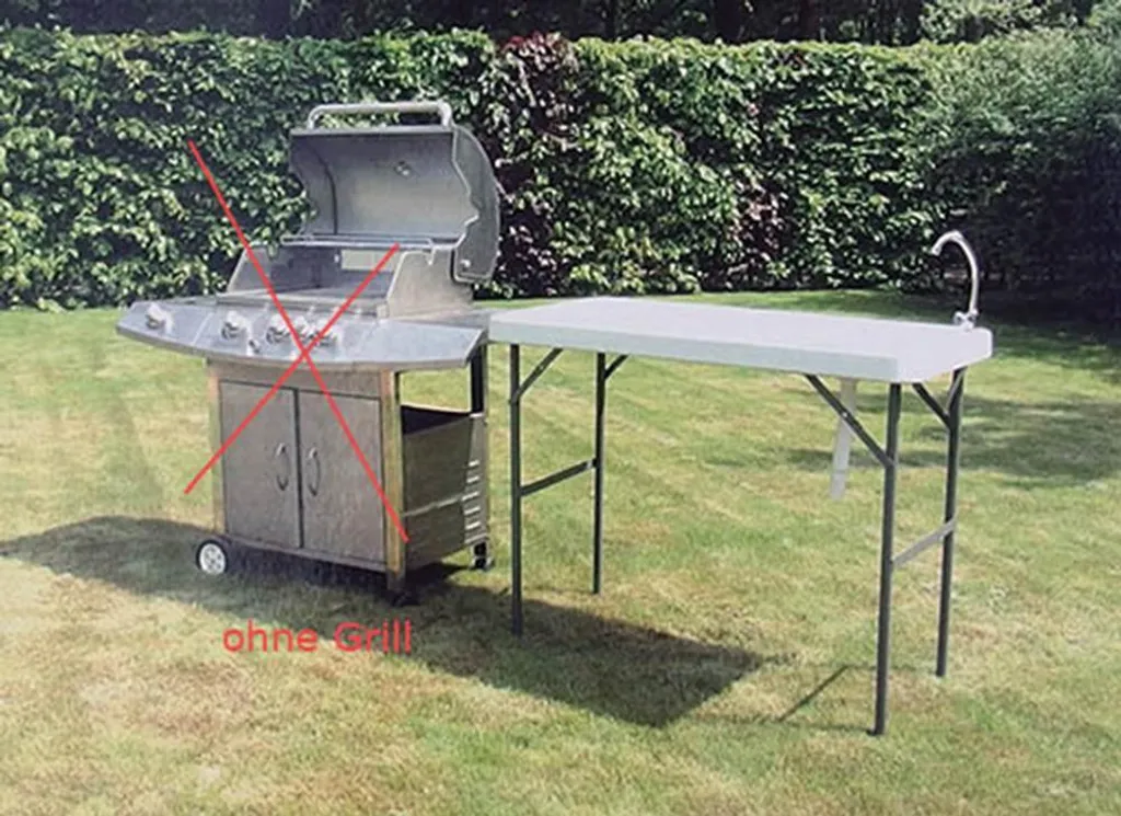 Campingtisch / Spültisch Mit Spüle Und Abfluss 115x60 Cm – Bild 2