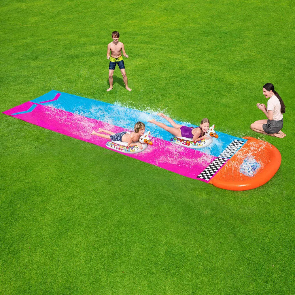 Bestway Sport H2OGO!™ 2er-Wasserrutsche Mit Aufblasbaren Lama-Schwimmtieren 488 Cm Wasserspielzeug Wasserspaß 0 – Bild 10