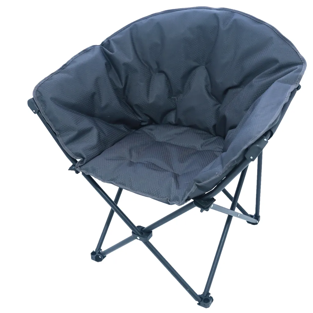 Campingstuhl Set Mit Hocker Faltbar Gepolstert Rip Stop Polyester – Bild 2