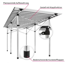 Tectake Camping Klapptisch Aus Aluminium Inkl. Tasche 140x70x70cm - Grau -Campingbedarf Geschäft 75ea8bbf6e978f67bb4d30fb6deef050