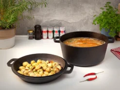 Hanseküche Gusseisen Topf – Bereits Eingebrannter Topf Zum Brot Backen Mit Ø 26 Cm – Hochwertiges 2in1 Set -Campingbedarf Geschäft 761a851b646d7656f587f22bf895ecba