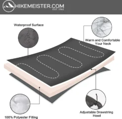 Hikemeister® Mumien Schlafsack Deckenschlafsack Mit Kopfteil 220 X 75 Cm 950 G - Farbe: Schwarz -Campingbedarf Geschäft 7b709694318dfc63ea35798909236449