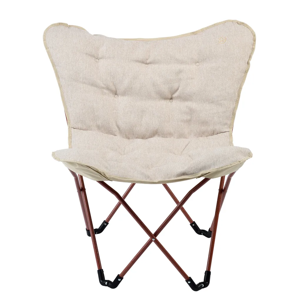 ProGression Butterfly Chair, Faltbarer Campingstuhl, Gepolsterter Klappstuhl Geeignet Für Strand Und Camping, Outdoor Loungesessel – 2,9 Kg, Beige – Bild 2