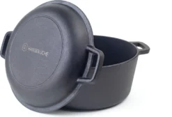 Hanseküche Gusseisen Topf – Bereits Eingebrannter Topf Zum Brot Backen Mit Ø 26 Cm – Hochwertiges 2in1 Set