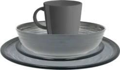 Travellife 16-tlg. Luxus Geschirr-Set Jávea Dunkelgrau