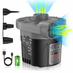 Tragbare Elektrische USB Akku 2200 MAh Luftpumpe Für Schlauchboote Pool´s , 3 Luftdüse Für Aufblasbare Luftmatratzen Schwimmartikel - OHNE KABEL