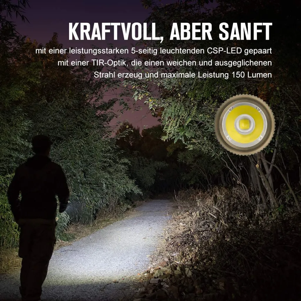 Olight I1R 2 Desert Mini Taschenlampe Mit 150 Lumen Für Schlüsselbund Mit Ladekabel – Bild 10