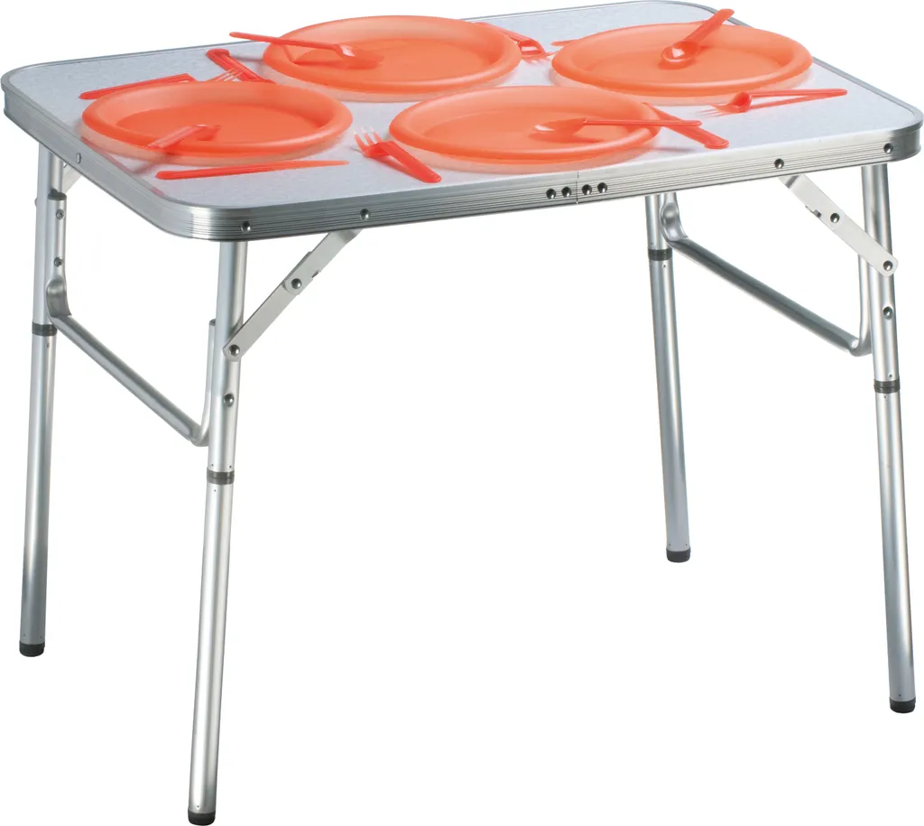Camp Active Campingtisch - Klappar - Leicht - Höhenverstellbar Von 25 Bis 59CM - Tischplatte 75 X 55 CM - Aluminium/MDF - Weiß – Bild 6