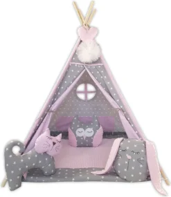 Tipi, Kinder Spielzelt, Teepee, Zelt Mit Fenster, Zelt, Tipizelt, Spielset Für Kinder Pink