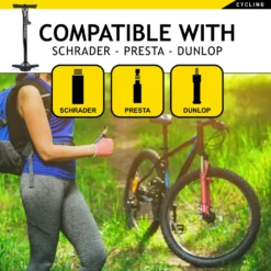 Fahrradpumpe Mit Manometer - Luftpumpe Für Alle Ventile - Standpumpe Für Dunlop-Ventil - Presta-Ventil Und Auto-Ventil - Schwarz -Campingbedarf Geschäft 85b3120ea9d96c2a255a277eea955dcc