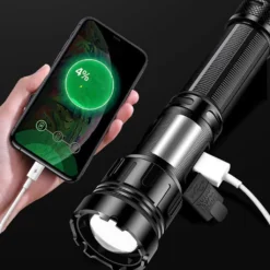 Taschenlampe LED 500 Meter Leuchtweite Militär Taktische USB Wiederaufladbar Wasserdichte Camping Taschenlampe, Notlicht -Campingbedarf Geschäft 868cc35c4ced77431064bc50db20bf84