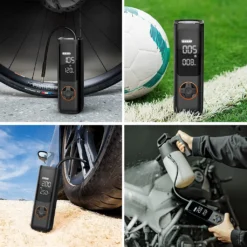 QiCYCLE Elektrische Luftpumpe, Tragbarer Luftkompressor Mit LED-Licht, Hochpräziser Digitaler Akku-Kompressor Reifenfüller Für Auto, Motorräder, Fahrräder, Bälle -Campingbedarf Geschäft 870eaff01b0bfd3174452f0f50eb1448