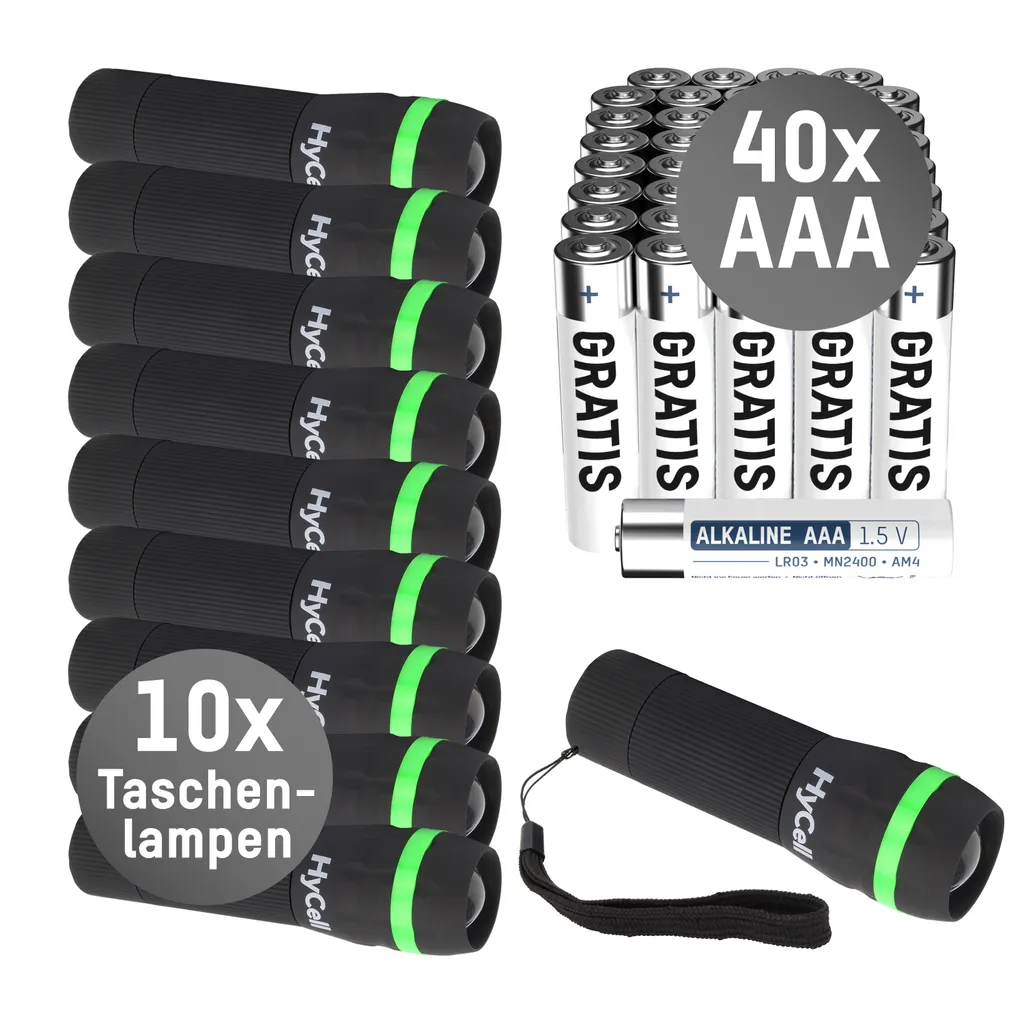 Ansmann Hycell Mini LED Taschenlampe Zoombar Und Fokussierbar Inkl. AAA Batterien + 40 AAA Batterien Gratis – Bild 7