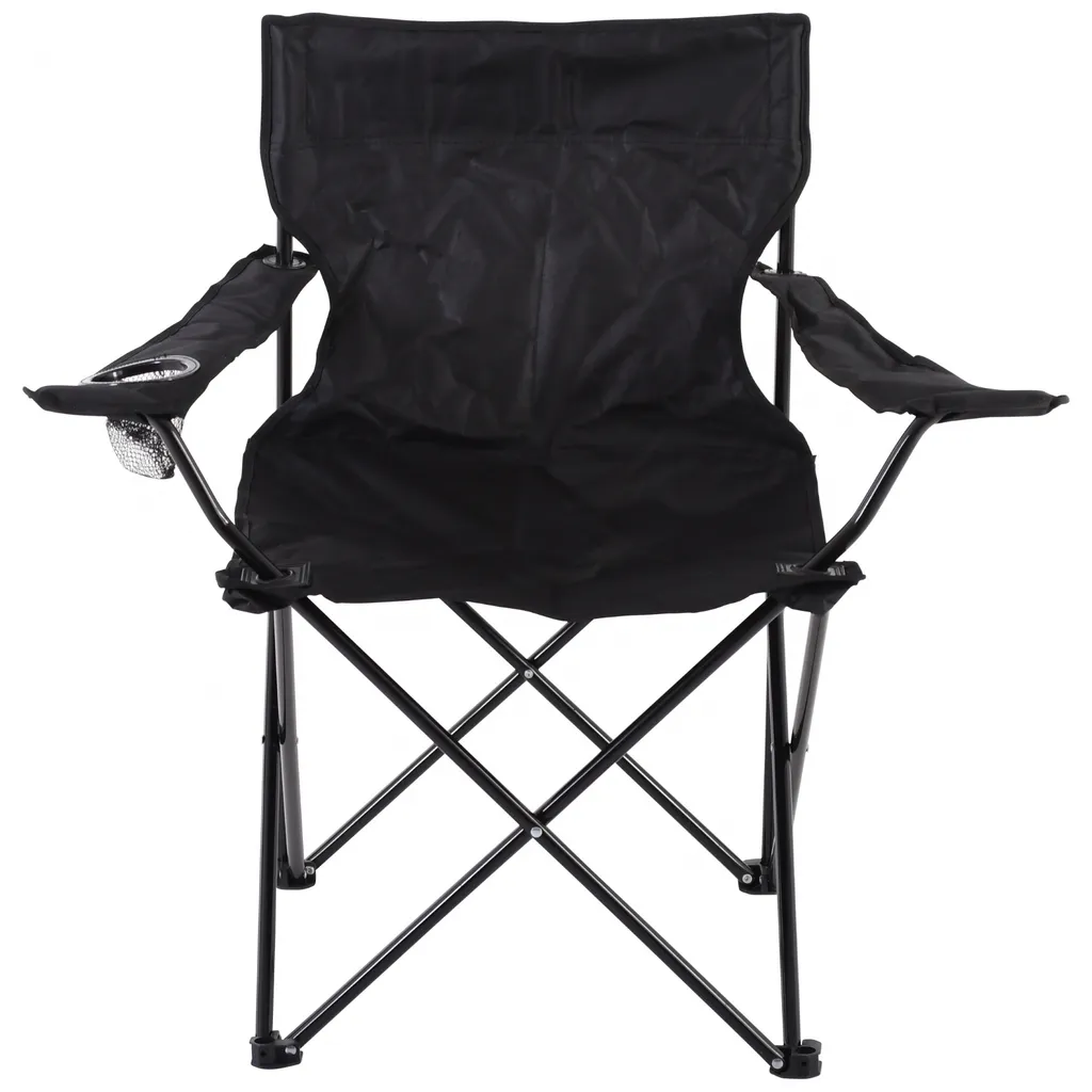 Raburg Angelstuhl JOE In SCHWARZ - Praktischer Faltstuhl Mit Armlehnen & Getränkehalter, Inklusive Tasche - Robust Für Camping, Strand, Angeln, Outdoor, Zuschauer, Jagd, Festival & Freizeit, Belastbar Bis 120 Kg – Bild 5