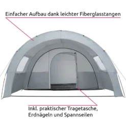 Tectake Tunnelzelt Woodstock Für 6 Personen Mit Vorzelt Und Tragetasche - Hellgrau/dunkelgrau -Campingbedarf Geschäft 8fdc05cb230f4825c5333a1d6ac7dde0