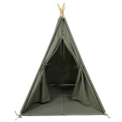 SUNNY Alba Tipizelt Für Kinder In Grau | Indienner / Tipi / Wigwam Zelt Mit Boden Für Kinderzimmer | Spielzelt Aus Baumwolle 120x120 Cm -Campingbedarf Geschäft 8fe421a7a696a87080e449f894bf5cee