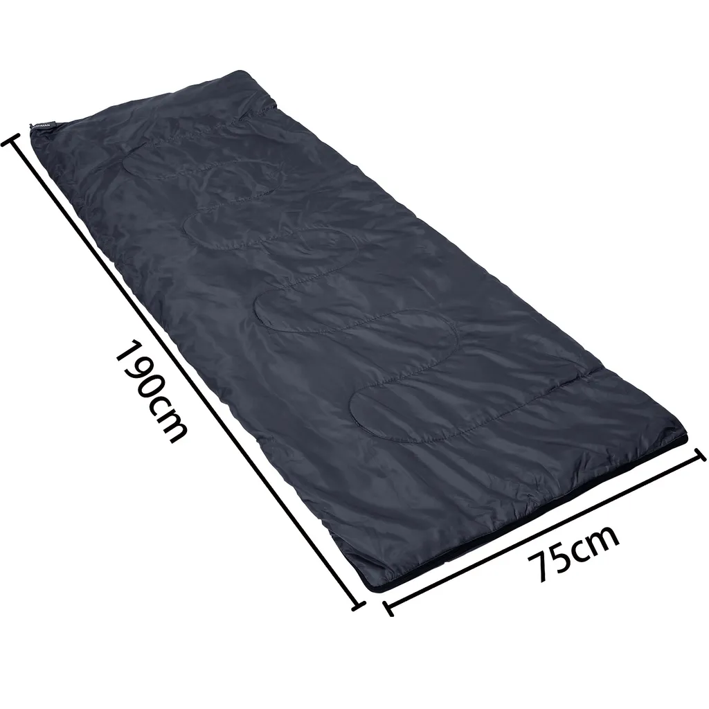 Monzana Schlafsack FRESHMAN Deckenschlafsack 190x75cm -6°C Sommerschlafsack Deckenschlafsack Campingschlafsack Wandern, Farbe:anthrazit – Bild 4