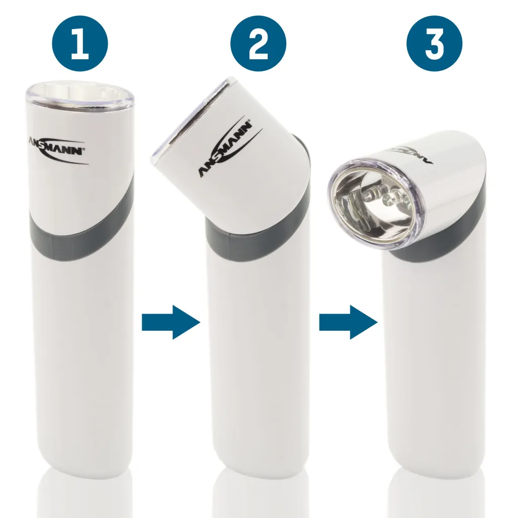 ANSMANN RC 2 Akku-Taschenlampe Mit 3 LED Schwenkbar In Steckdose Laden (20m, 3h) – Bild 2