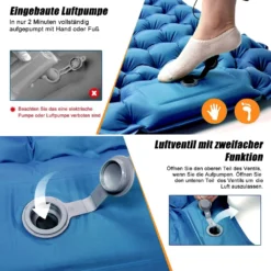 Freetoo Isomatte, Isomatte Ultraleicht, Isomatte Outdoor, Dicke Isomatten Camping Ultraleicht Mit Kissen Isomatte Selbstaufblare Schlafmatte, Wasserdichte & Faltbare -Campingbedarf Geschäft 9639b229b5b75fbefcd02d46f234dcfd