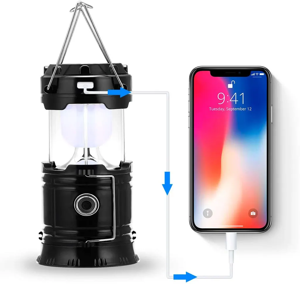 Solar-Camping-Handlicht, Tragbar, Superhelle LED-Taschenlampe, 30-35 Stunden Laufzeit, USB-Ladegerät, Powerbank, Elektronisches Licht, Outdoor, Wandern, Lesen, Notfall – Bild 3