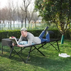 SONGMICS Campingbett Schwarz Oxford-Gewebe XL 206 X 75 X 45 Cm Bis 260 Kg Belastbar Feldbett Stahl Gartenliege Sonnenliege GCB25H -Campingbedarf Geschäft 9a7cc7e861b54b66d6591e983e5c7bb5
