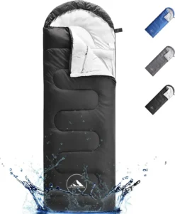 Hikemeister® Mumien Schlafsack Deckenschlafsack Mit Kopfteil 220 X 75 Cm 950 G - Farbe: Schwarz