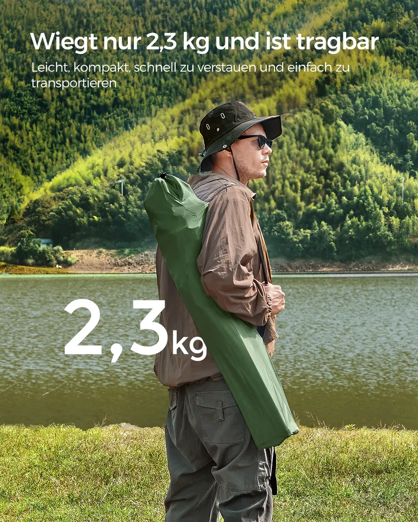 SONGMICS Campingstühle, 2er Set, Klappstühle, Outdoor-Stühle Mit Armlehnen Und Getränkehalter, Stabiles Gestell, Bis 120 Kg Belastbar, Grün GCB001C01 – Bild 3