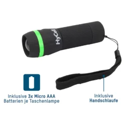 Ansmann Hycell Mini LED Taschenlampe Zoombar Und Fokussierbar Inkl. AAA Batterien + 40 AAA Batterien Gratis