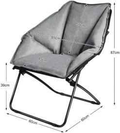 COSTWAY Moon Chair Gepolsterte Klappstuhl Campingstuhl Mondstuhl Faltbar Klappsessel 85X78X87cm -Campingbedarf Geschäft 9dc4c6ad59fd2dbaa2bce9d077ad23ba