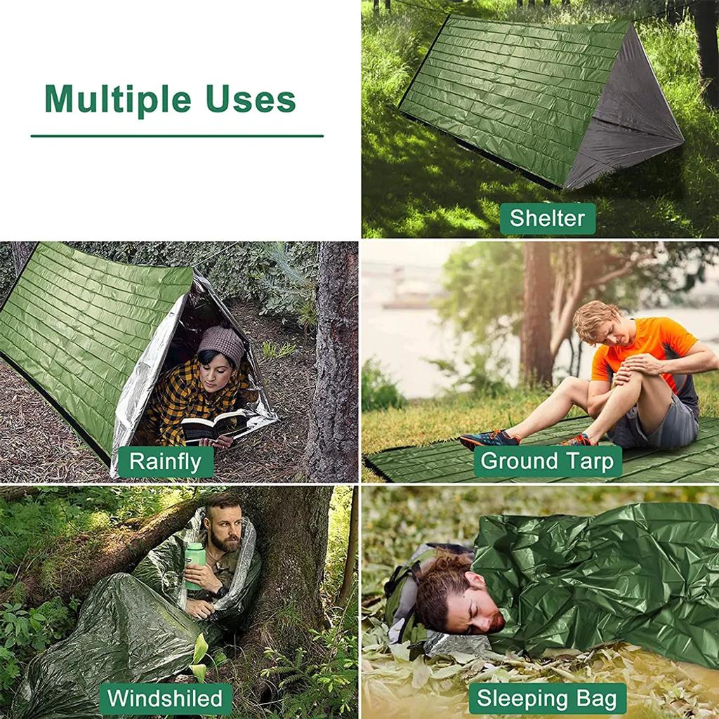 Notfall Überleben Schlafsack,Survival Biwaksack Erste Hilfe Rettungsdecken Wasserdicht Notfalldecke Warm Tube Zelt Ultraleicht Hitzeabweisend Kälteschutz Rettungszelt Für Outdoor(Grün) 11 Notfall Überleben Schlafsack,Survival Biwaksack Erste Hilfe Rettungsdecken Wasserdicht Notfalldecke Warm Tube Zelt Ultraleicht Hitzeabweisend Kälteschutz Rettungszelt Für Outdoor(Grün) – Bild 9