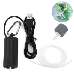 Mini USB Aquarium Luftpumpen Tragbare Sauerstoff Luftpumpen Stumm Energiespar Zubehör